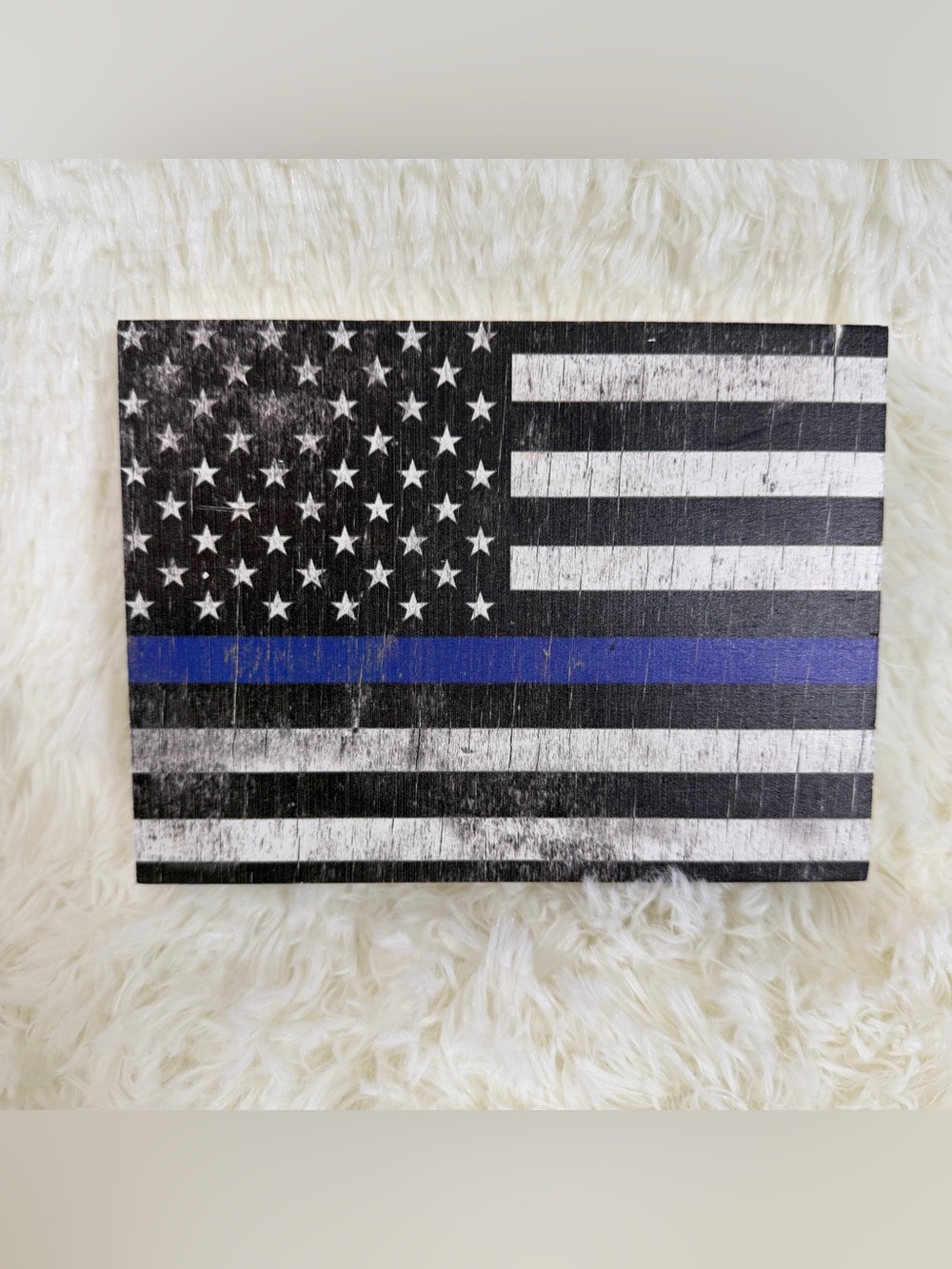 Hobby Lobby Thin Blue Line American Flag Wall Art - Black & Blue